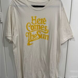 Cream T-Shirt with Yellow Graphic